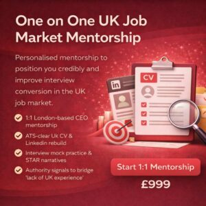 One on One UK Job Market Mentorship